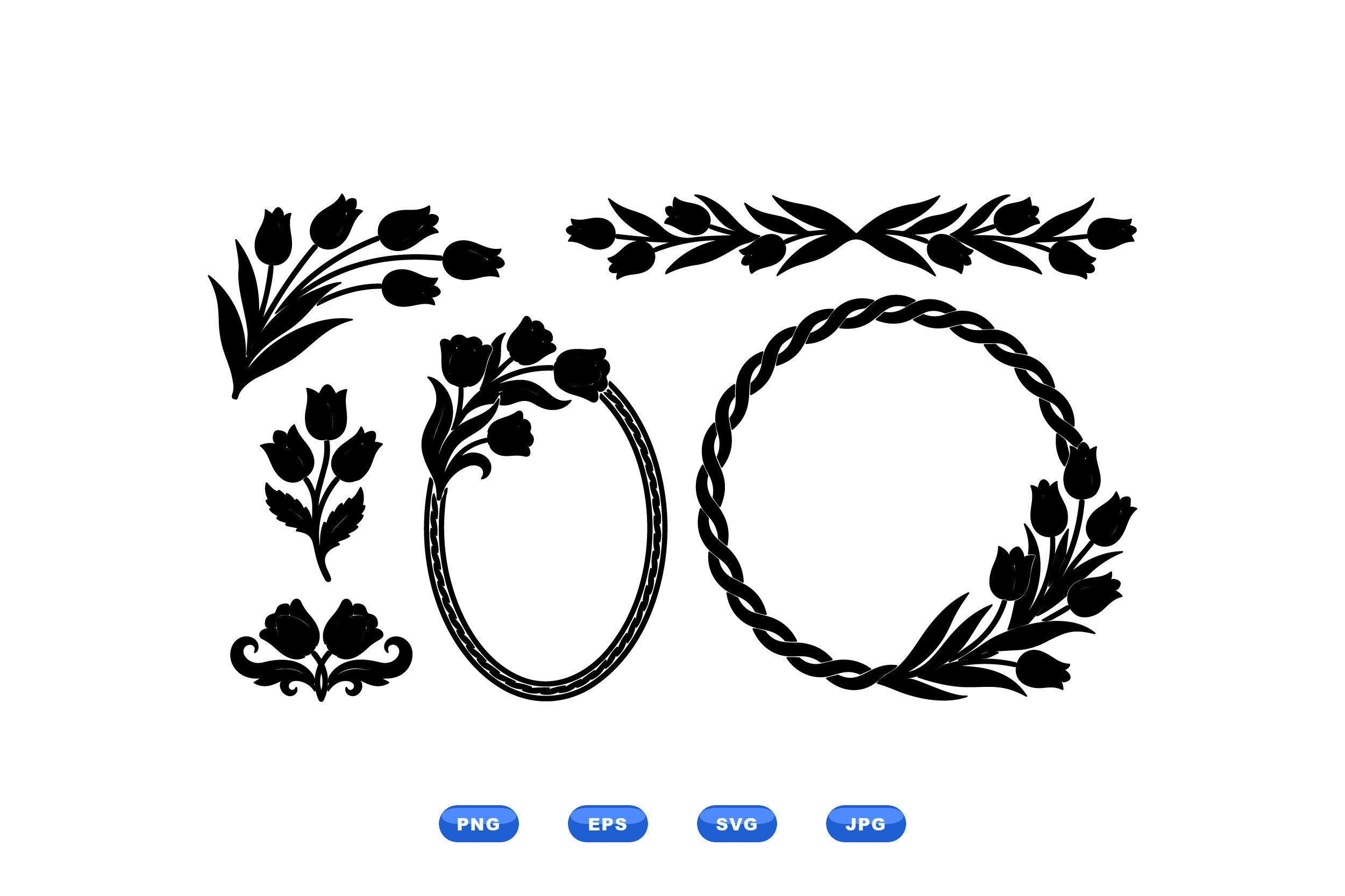 Tulip Floral SVG Frames